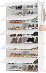 Organizer na buty KIMBERLY, 10 boksów, biały/przezroczysty