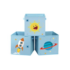 Zestaw trzech pudełek do przechowywania VESMÍR 30x30cm, dziecięcy, niebieski