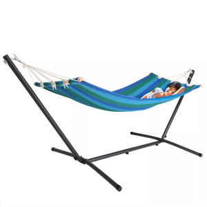 Hamaki RELAX z metalowym stojakiem, 200x80x110cm, niebieska