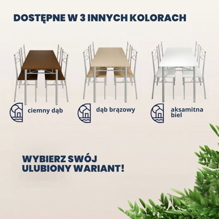 Zestaw jadalniany PAUL, 5 części, naturalny brąz