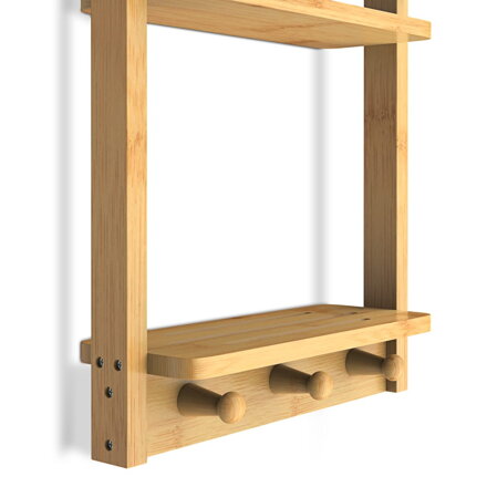 Półka łazienkowa BAMBOO, 28,5x10x70cm, 3 półki, brązowa  