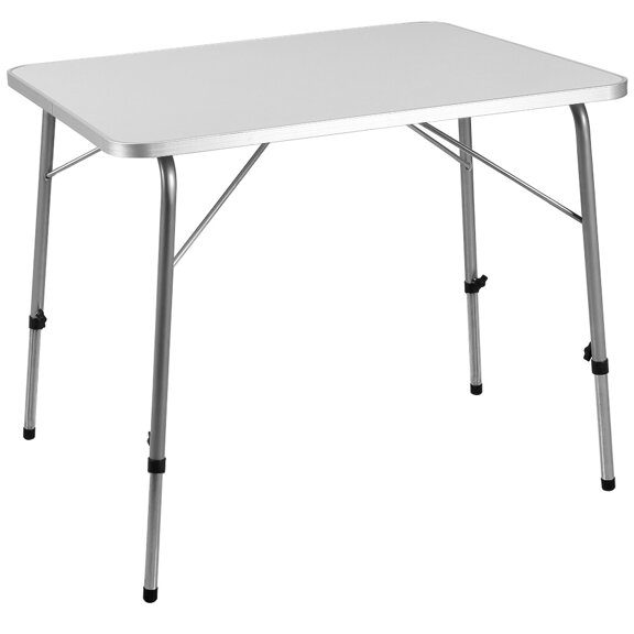 Stół ogrodowy srebrny, aluminiowy, składany 80x60x50/69cm
