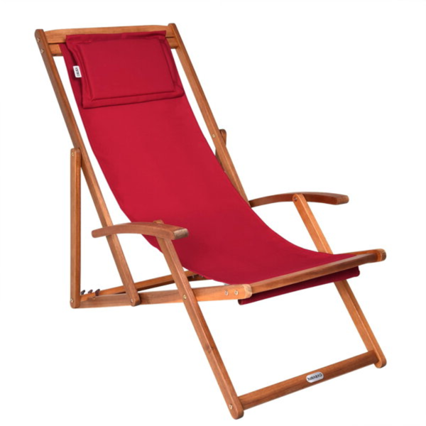 Leżak ogrodowy SIENA, 65x87x102cm, czerwona  