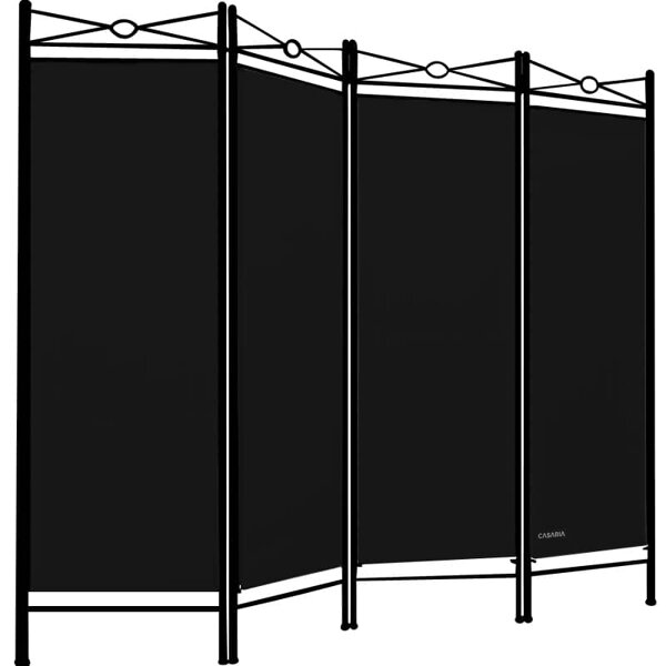Parawan metalowy Czarny 180x163 cm