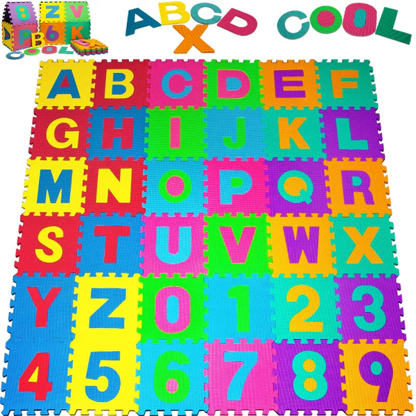 Piankowa mata dla dzieci PUZZLE, 86 części, wielokolorowa