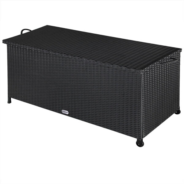 Polirattanowy pojemnik na schowek RICCO, 122x56x61cm, czarna