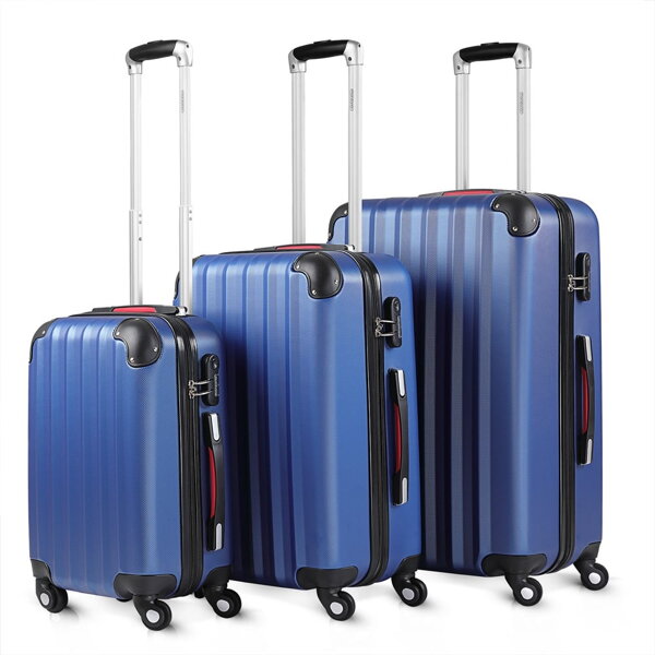 Zestaw walizek Baseline, twardy, ABS, niebieski 36l, 60l, 89l
