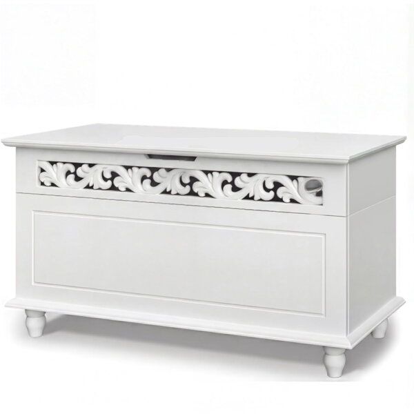 Skrzynia drewniana JERSEY, 80x40x48cm, biała
