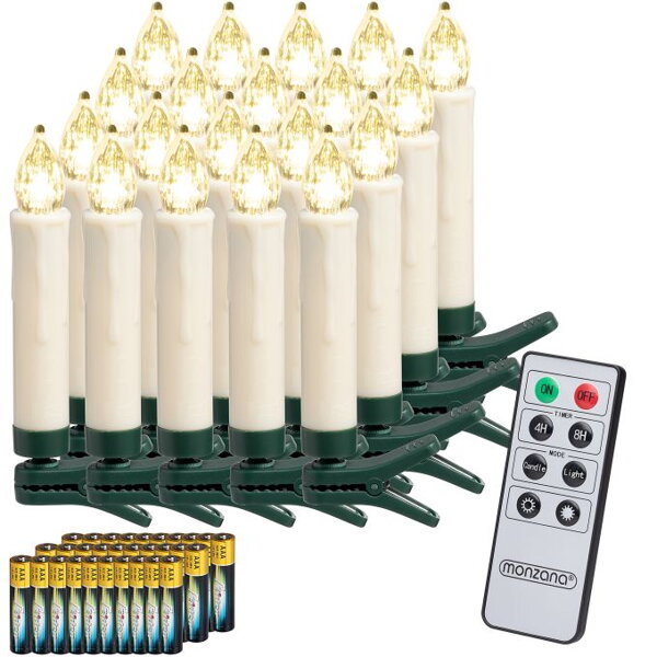 Świece na choinkę CANDLE, 20 sztuk, 10,5cm, ciepła biała  