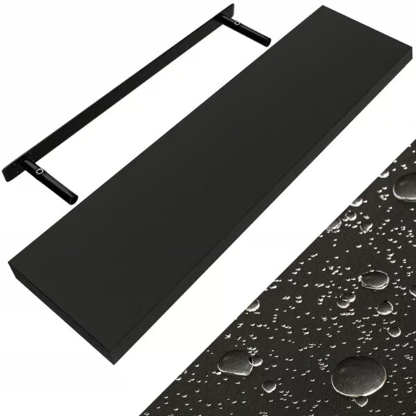 Półka ścienna FIGO + z konsolą, 90cm, czarna
