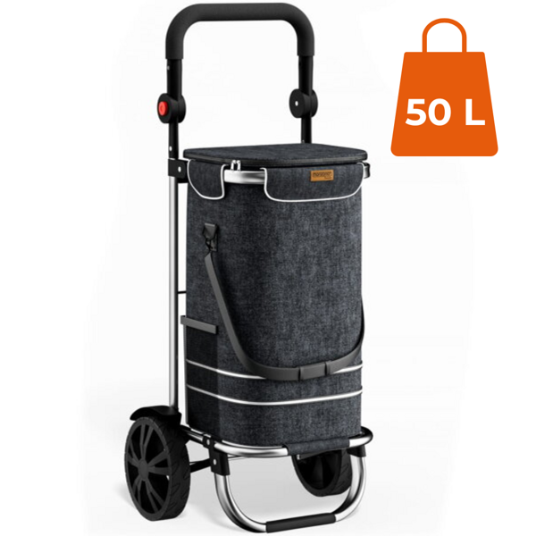 Torba na zakupy na kółkach EASY, 50l, czarna
