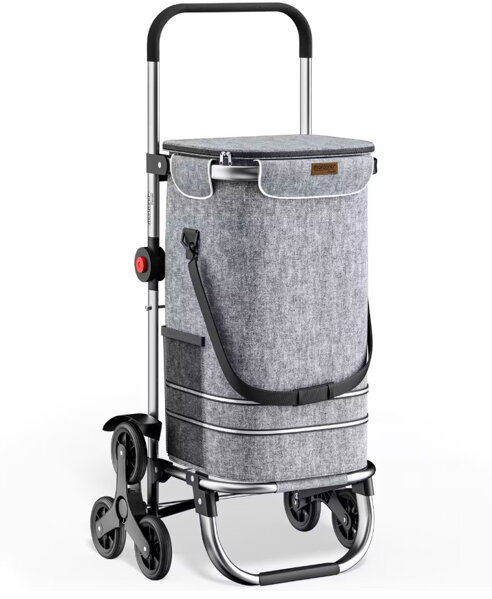 Torba na zakupy na kółkach do schodów COMFORT, 50l, szara