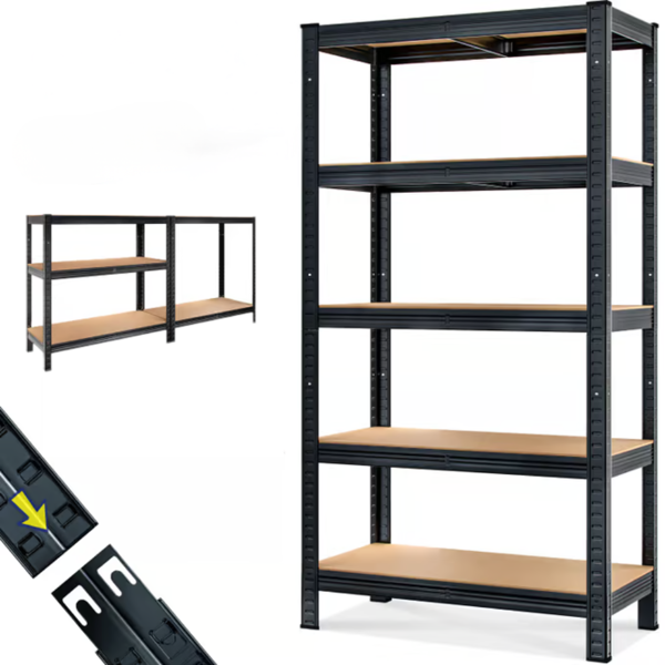 Regał o dużej nośności HEAVY, maks. 875kg, 90x40x180cm, czarny