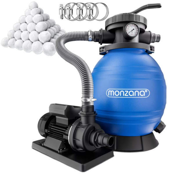 Filtr piaskowy do basenu AQUA z kulami filtrującymi, 10 200 l/h, niebieska