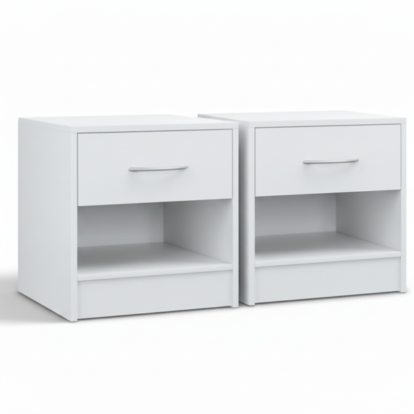 Zestaw stolików nocnych BIANCA, 2 szt., 41x39x28 cm, biały