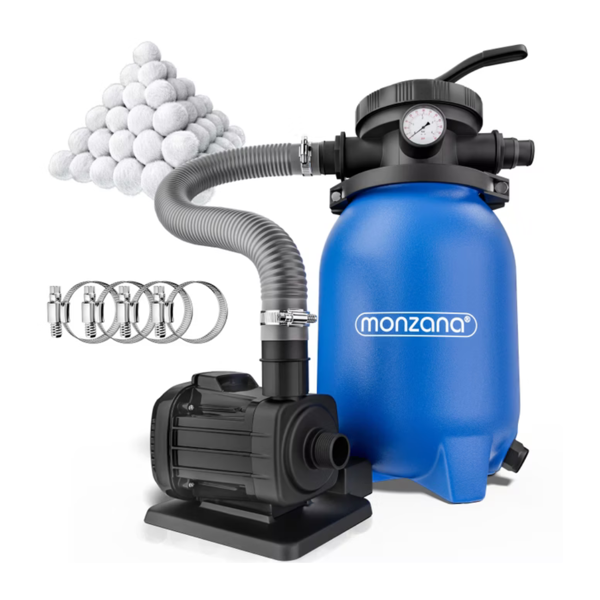 Filtr piaskowy do basenu AQUA z kulami filtrującymi 5 000 l/h, niebieska