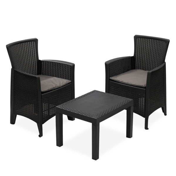 Zestaw ogrodowy FOREST, 3-częściowy, antracytowy