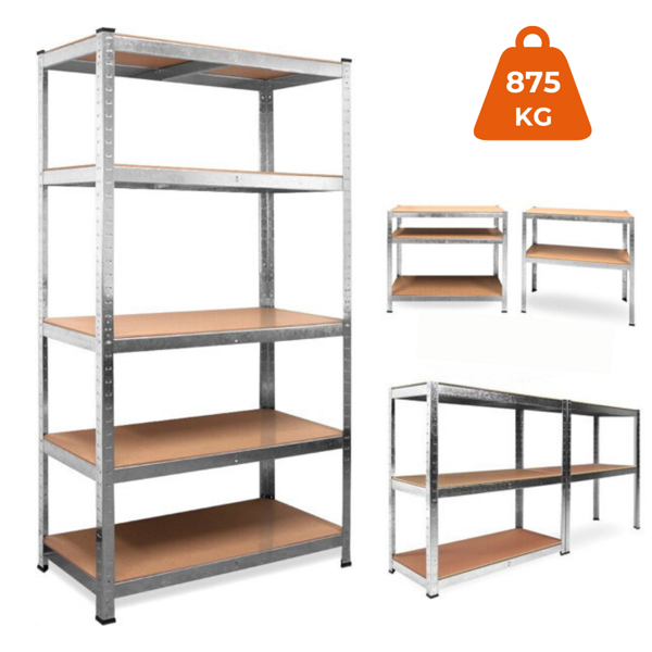 Regał o dużej nośności HEAVY, maks. 875kg, 90x40x180cm, srebrna  