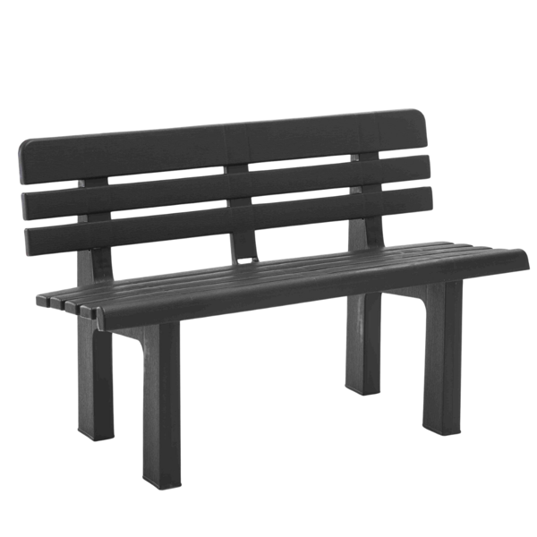Ławka ogrodowa GENZIANA, 110x52x71cm, antracytowa