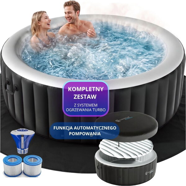 Nadmuchiwane jacuzzi OASIS dla 6 osób, okrągłe, czarne