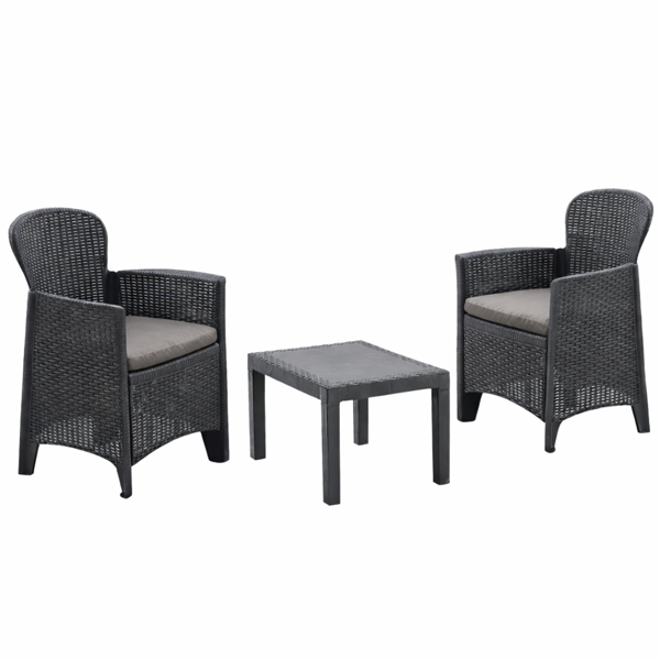 Zestaw ogrodowy AKITA, 3-częściowy, antracytowy