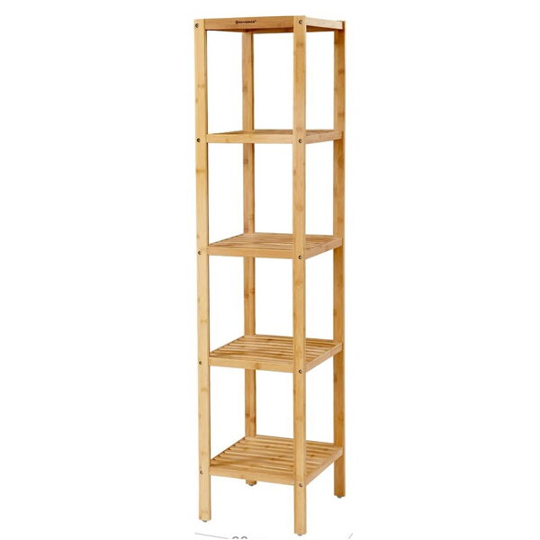 Regał bambusowy GREGOR, 5 półek, 33x33x146cm, brąz
