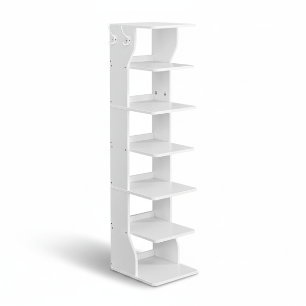 Półka na buty CINDY, 6 poziomów, 30x26,4x110,4 cm, biała