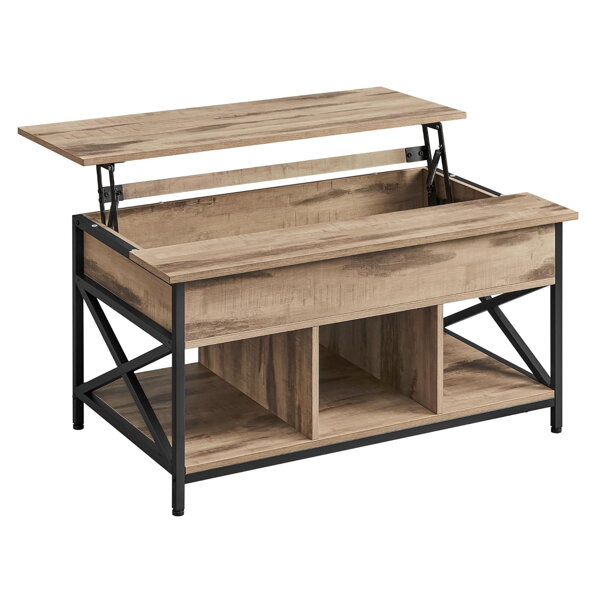 Regulowany stół konferencyjny LUBOR, 60x100x(48-62)cm, camel brąz/czarna  