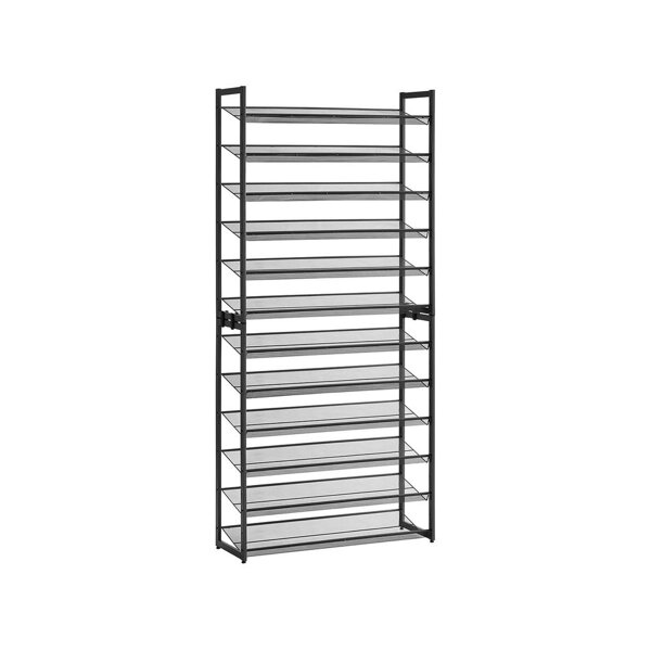 Półka na buty IDA, 12 półek, 92,5x31x223cm, czarna  