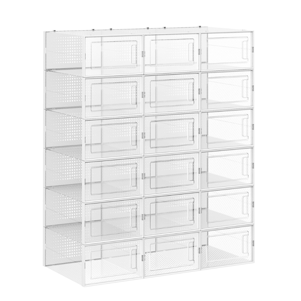 Organizer na buty MARI, 18 przegródek, przezroczysta/biała