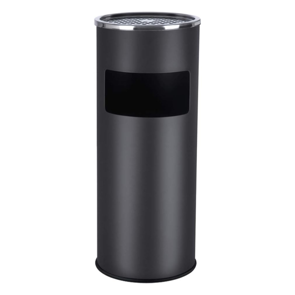 Stojący popielnik z koszem na śmieci SMOKE, 60,5x24,5 cm, czarny