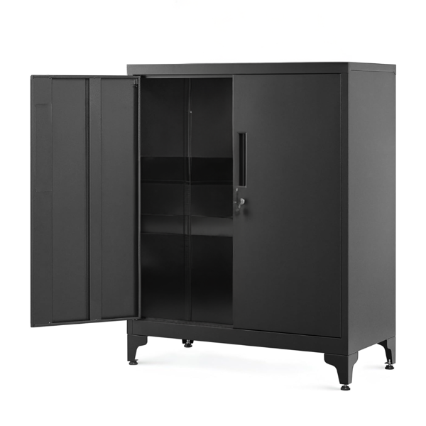 Wielofunkcyjna metalowa szafka RAVEN, 40x80x90 cm, czarna