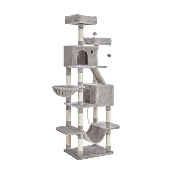 Drapak dla kota PANTHER, 60x50x206cm, szare